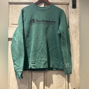 Champion Crewneck Sweater in Forest Green